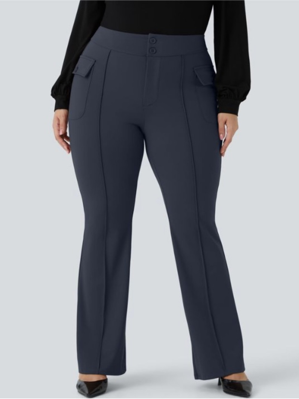 Halara High-Waisted cargo side flap Flare Pants